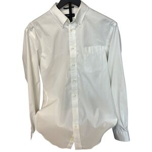 Lands End Mens 15.5 36 Tailored Fit Tall No Iron Pinpoint Oxford Shirt White